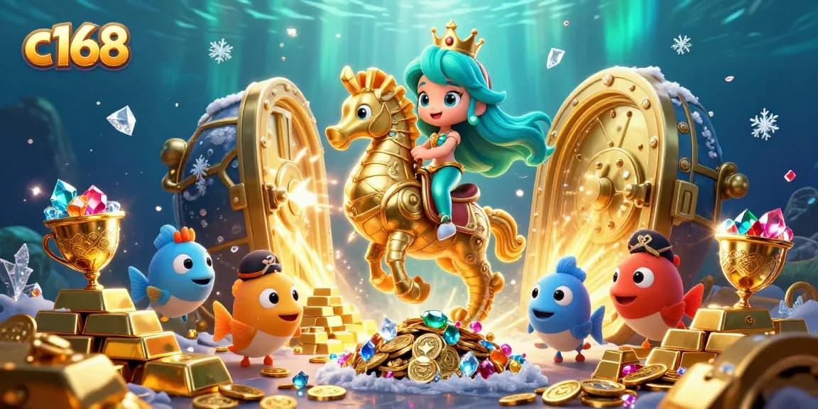Engage in winning gameplay at c168 with vibrant underwater treasure and a dynamic casino theme.
