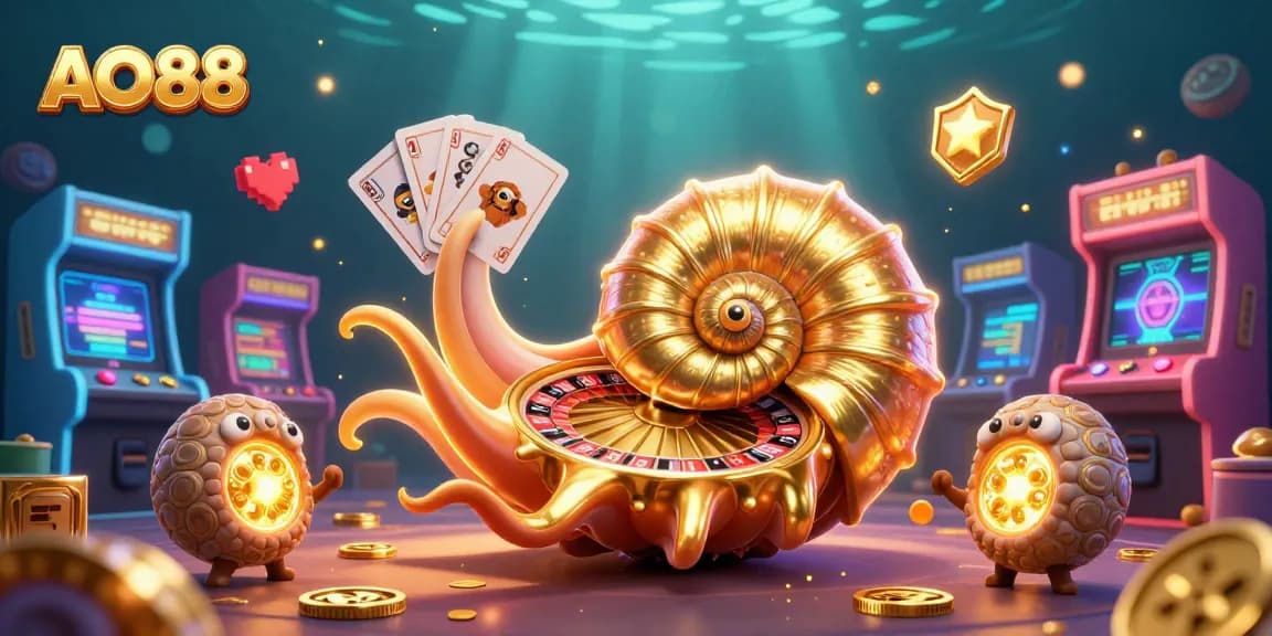 Engage with thrilling features at AO88's underwater casino adventure, showcasing vibrant gaming elements.