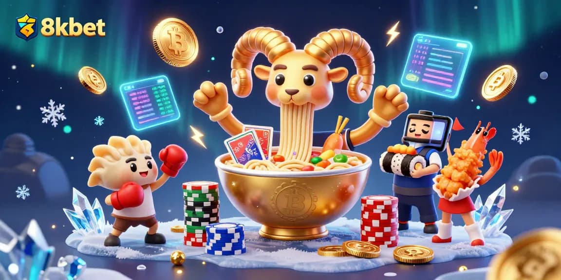 Bet with 8xbet alongside animated characters, vibrant coins, and gaming elements sparkling in a colorful scene.