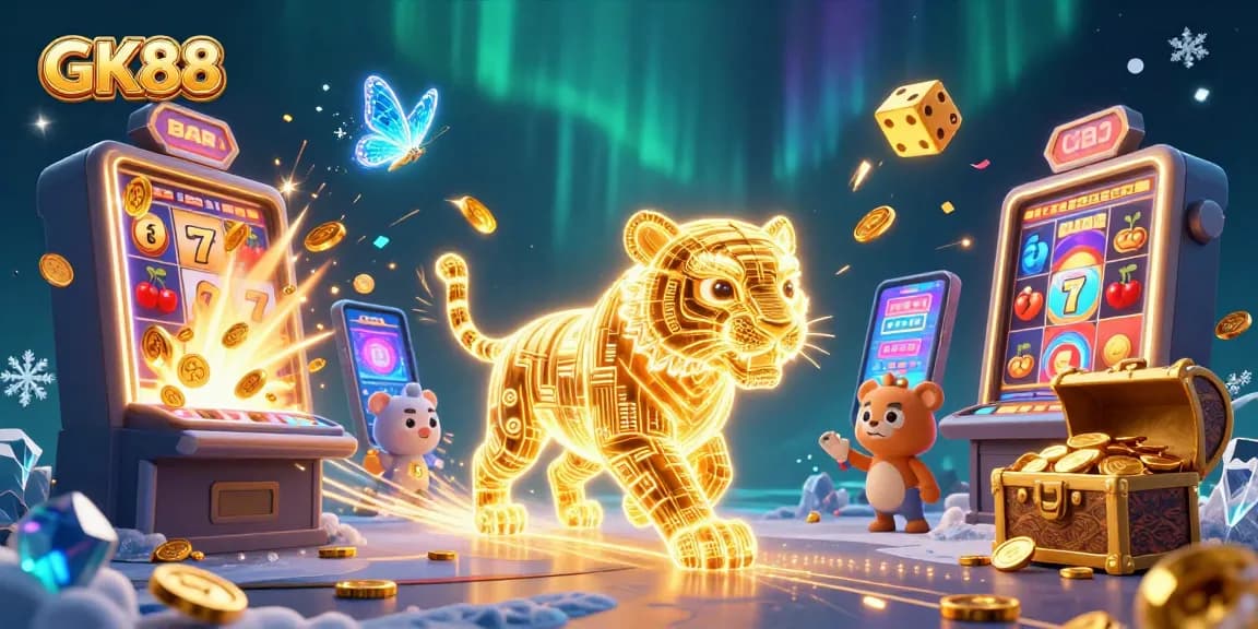Spin reels and win big with GK88 in an energetic digital casino landscape.