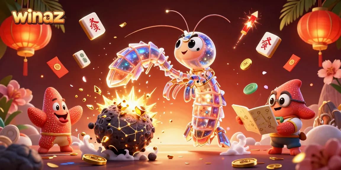 Winaz! Engage in thrilling gameplay with vibrant 3D illustrations of casino elements.