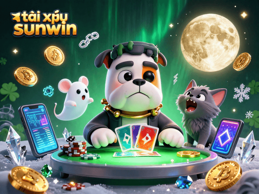 Experience the thrill of tài xỉu sunwin with a lively casino scene featuring unique characters.