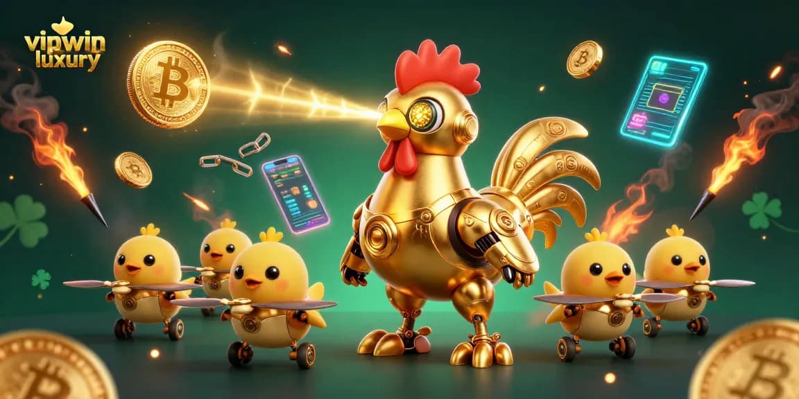 Experience winning moments at vipwin luxury with vibrant casino-themed digital art featuring lively characters