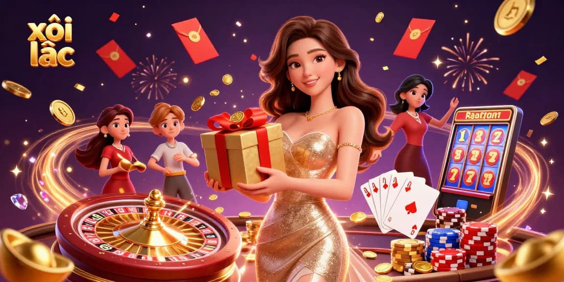 Bet on xôi lạc and win big with exciting casino elements and festive scenes.
