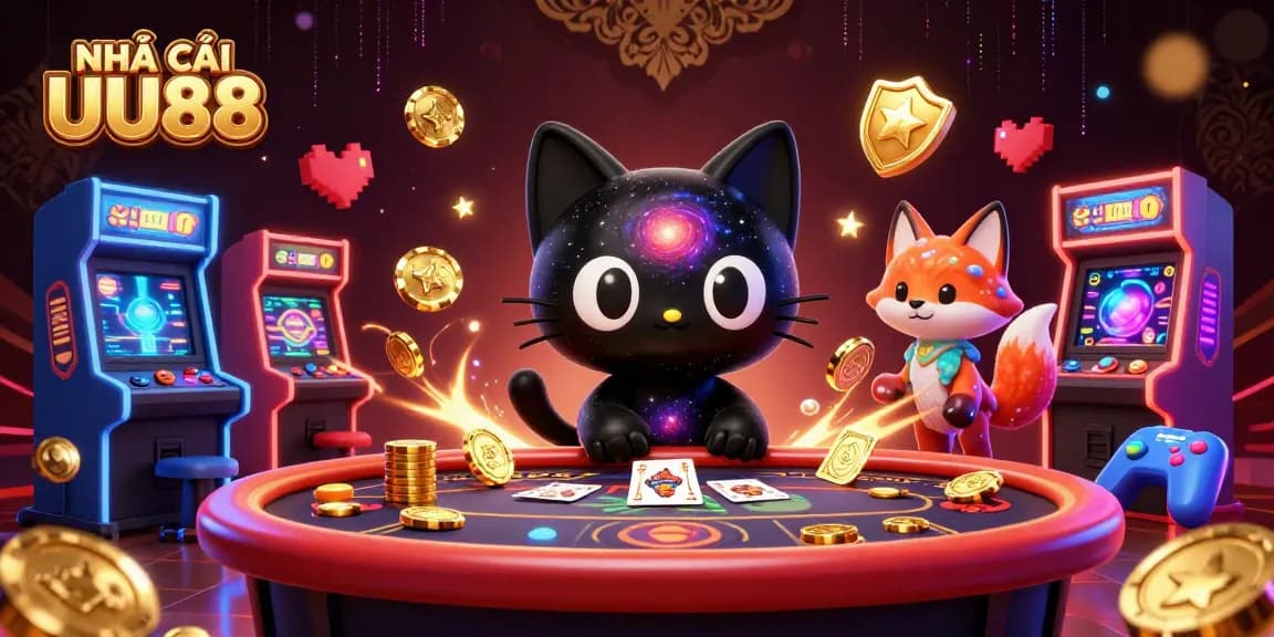 Experience thrilling casino action with NHÀ CÁI UU88 in a vibrant cosmic setting, featuring dynamic gaming elements.