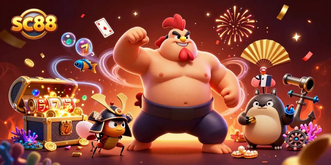 Experience thrilling sc88 adventures with vibrant characters and exploding treasures in a lively casino scene.