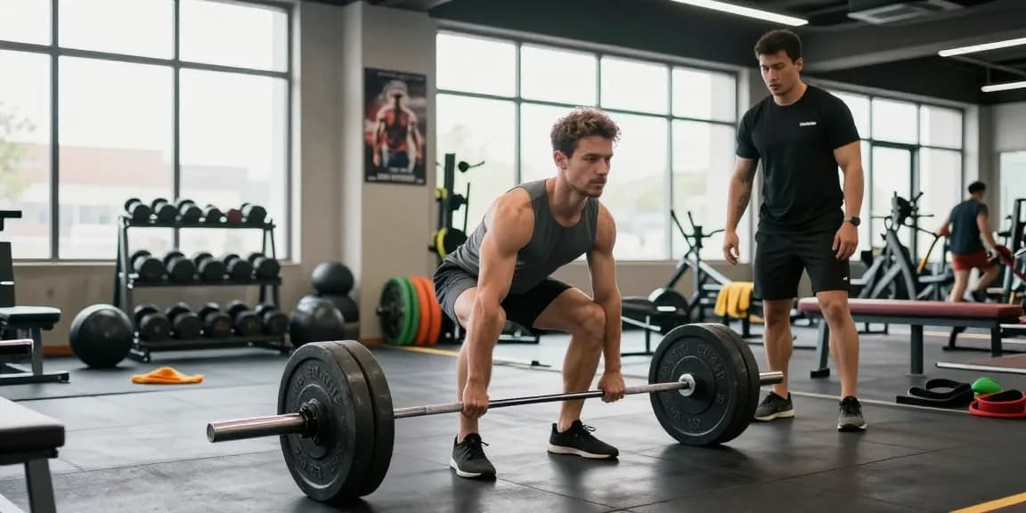 Prime Pharma Steroiden athlete lifting weights in a modern gym setting, showcasing dedication to fitness.