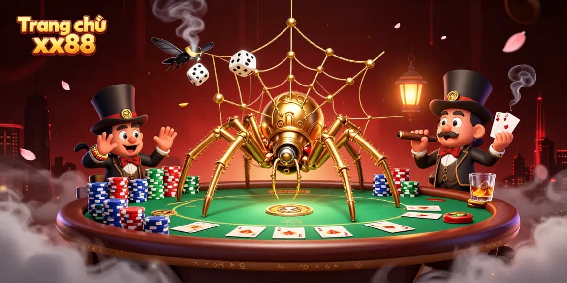 Engage with the thrilling ambiance of Trang chủ xx88 featuring steampunk casino elements and poker dynamics.