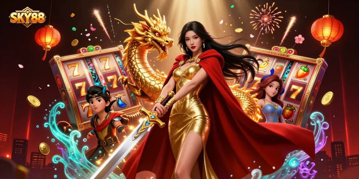 Win big with exciting slot games at SKY88, featuring dynamic reels and vibrant graphics.