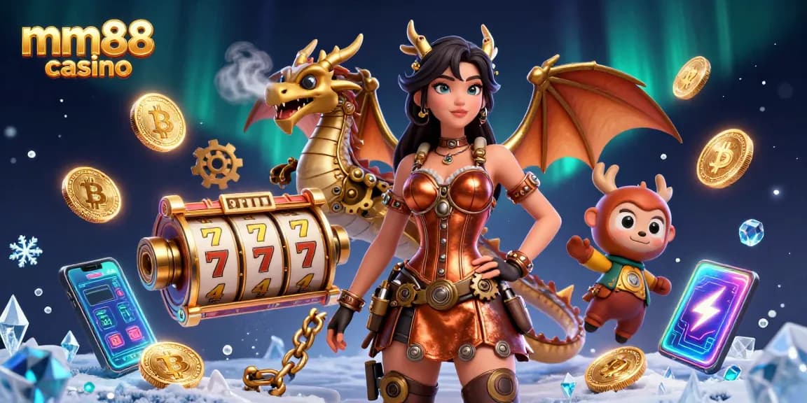 Win big at mm88 casino with exciting slots and jackpot games in this vibrant 3D scene.