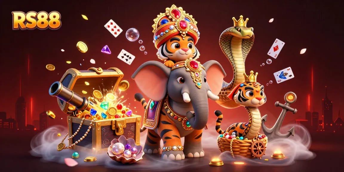 Immerse yourself in the 3D casino magic of RS88 with vibrant characters and gaming treasures.