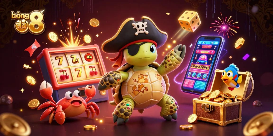 Experience thrilling adventures with bóng đá o8 in a vibrant casino scene featuring engaging characters and action.