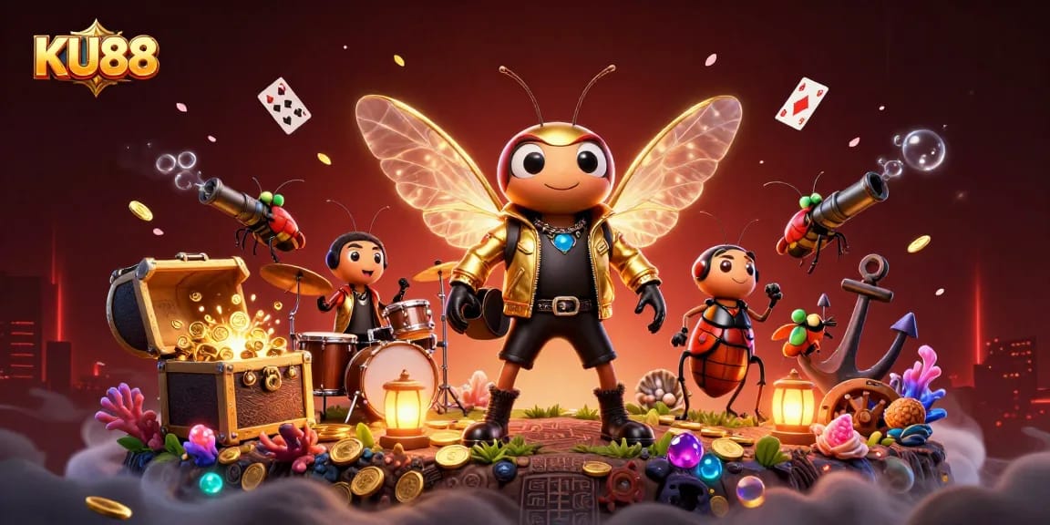 Experience the vibrant energy of KU88 casino with dynamic characters and exciting gaming elements.