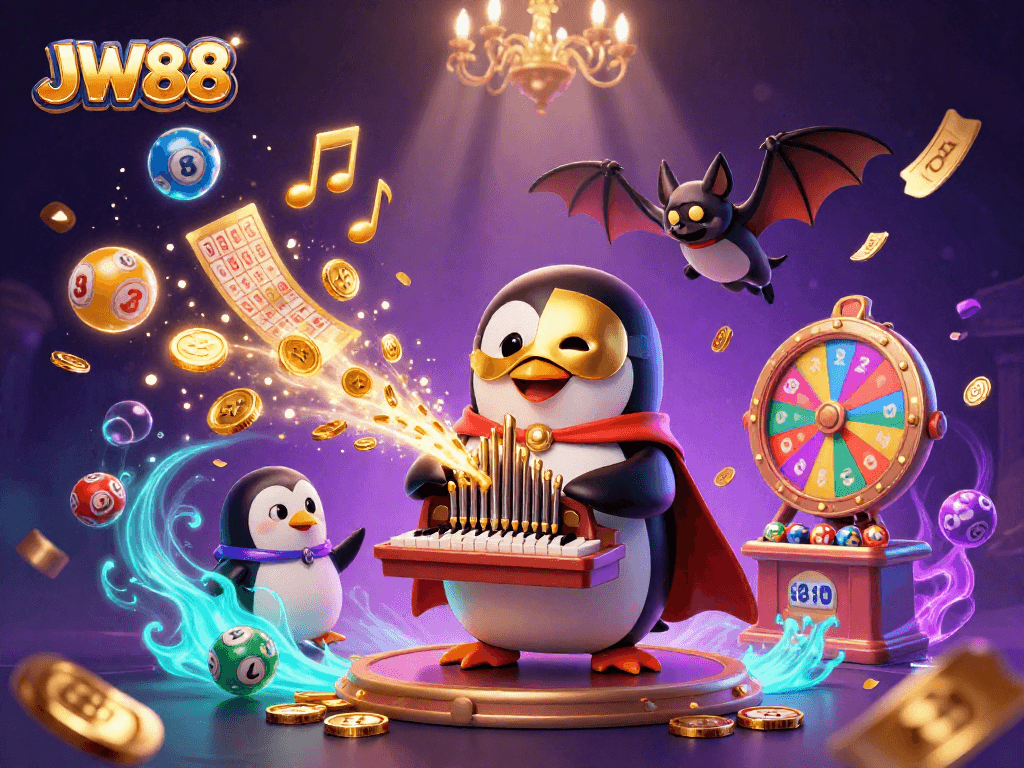Experience the thrilling gameplay at JW88 with colorful lottery elements and engaging characters.