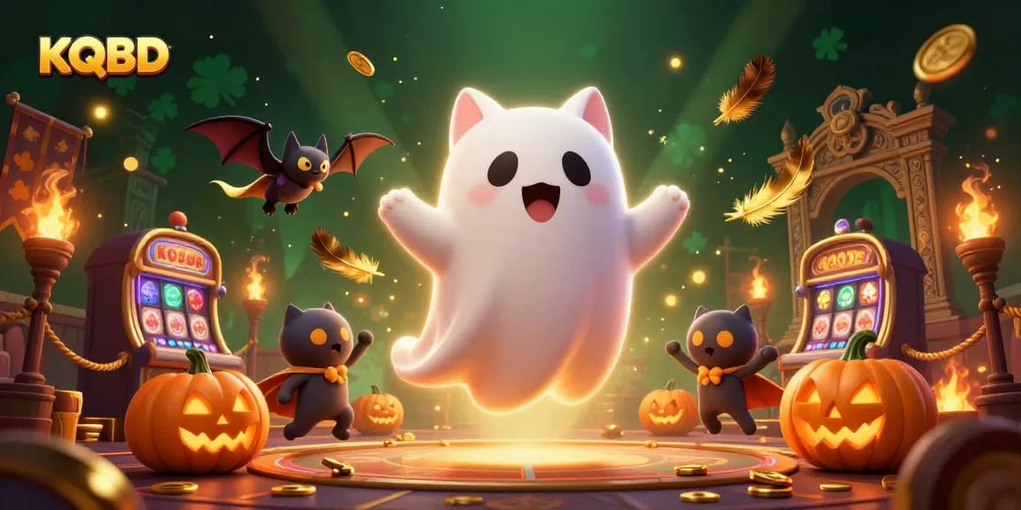 KQBD live updates on sports scores with a ghost cat and vampire bat in a casino