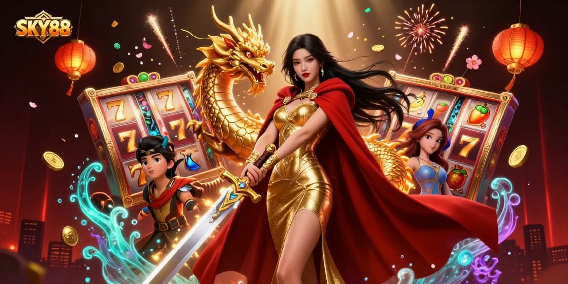 Win big with exciting slot games at SKY88, featuring dynamic reels and vibrant graphics.