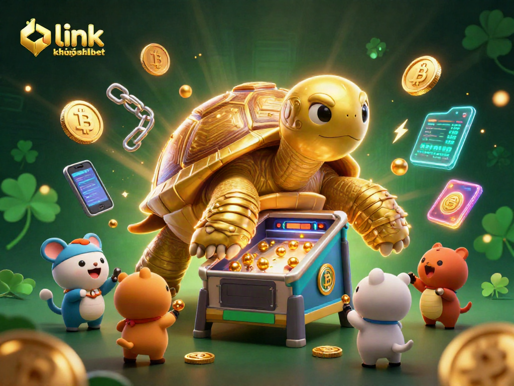 Experience fun at the link không chặn shbet casino scene, featuring a colossal tortoise pinball.