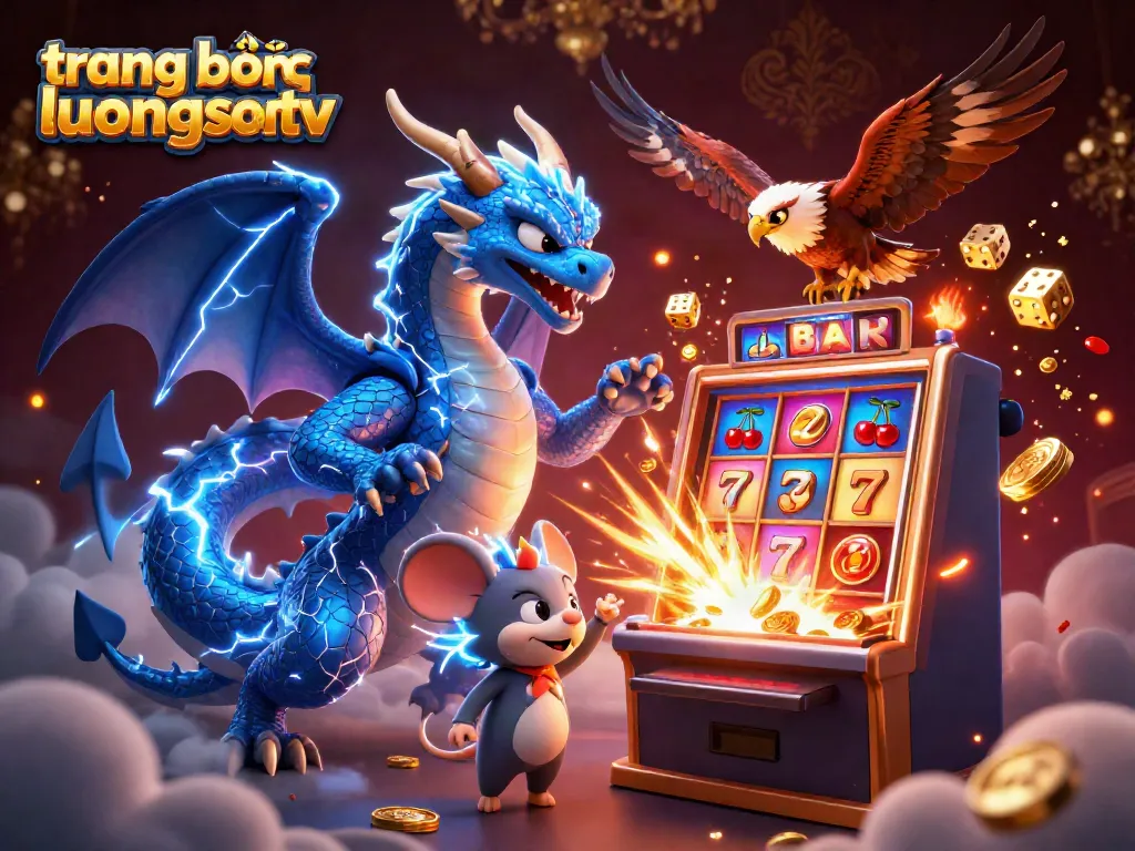 Experience exciting sports betting action with trang bóng luongsontv showcasing a fierce wind hawk and dynamic slot machine.
