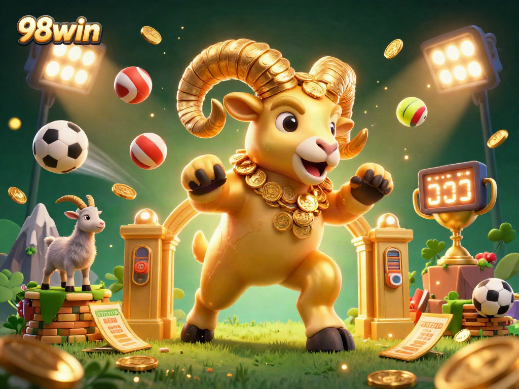 Join the excitement at 98win as the golden ram charges the gates in this vibrant sports betting scene!