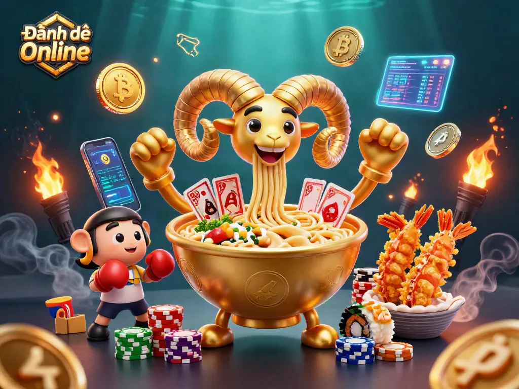 Engage in Đánh đề online with vibrant characters dealing cards and stacking chips.