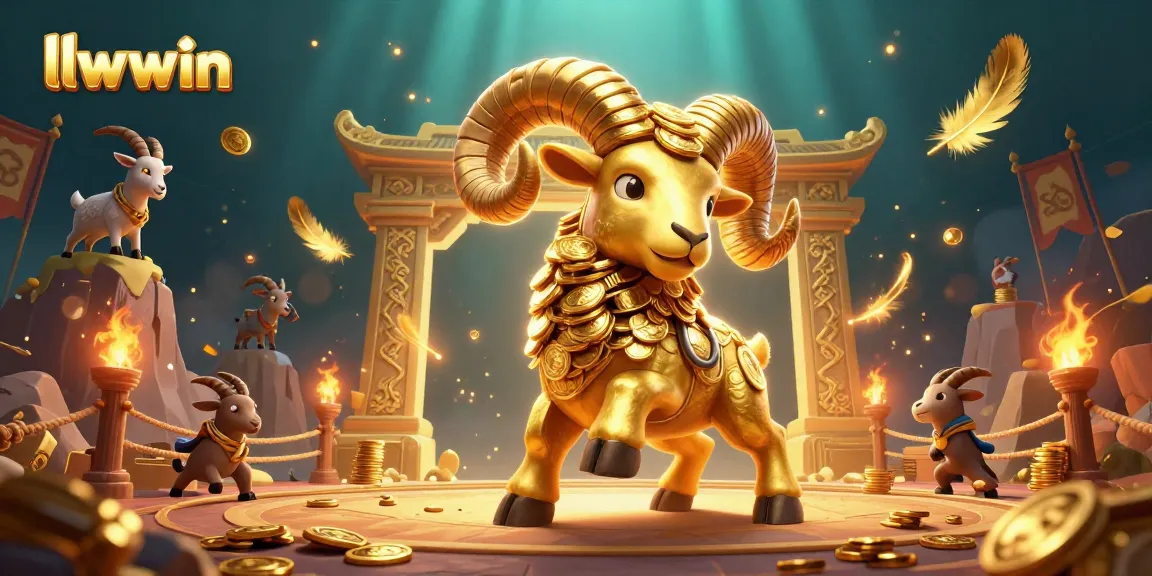 Experience vibrant action at llwwin with a golden ram battling in a dynamic casino-themed arena.