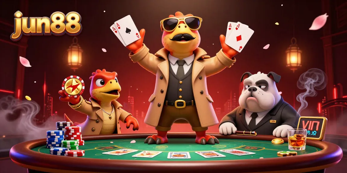 Experience jun88's casino adventures with playful raptors sneaking into a VIP lounge!