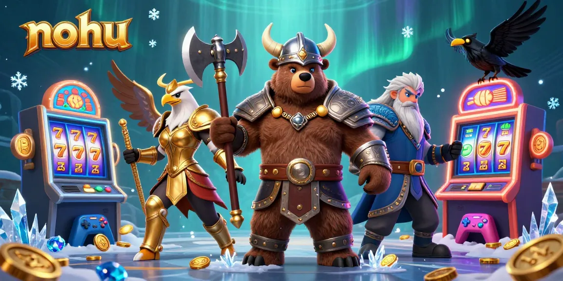 Nohu spins reels to win massive jackpots with vibrant colors and exciting 3D characters.