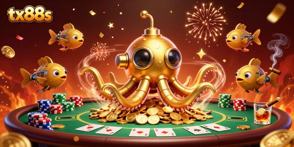 Experience thrilling moments at tx88s with a vibrant 3D casino scene rich in poker elements.