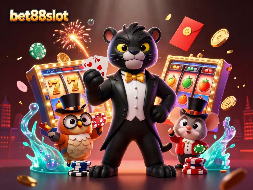 Experience exciting gameplay with bet88slot's vibrant casino atmosphere featuring stylish characters and dynamic game elements.