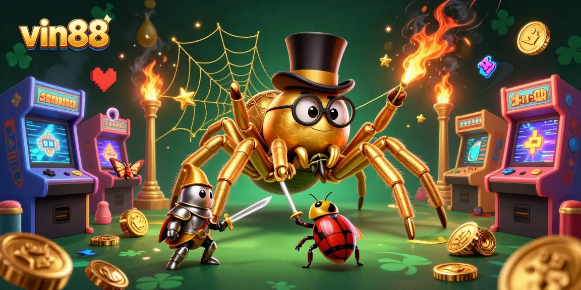 Bet on exciting games at vin88 with a golden tarantula and a brave beetle knight!