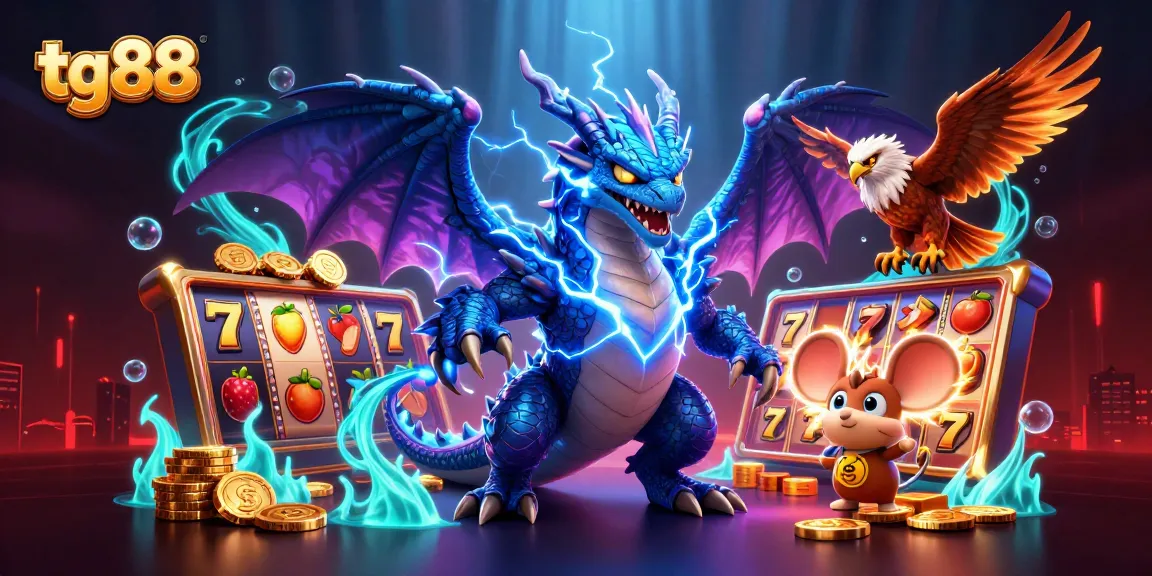 Spin to win with tg88's vibrant slot games and dynamic characters creating an electrifying casino atmosphere.