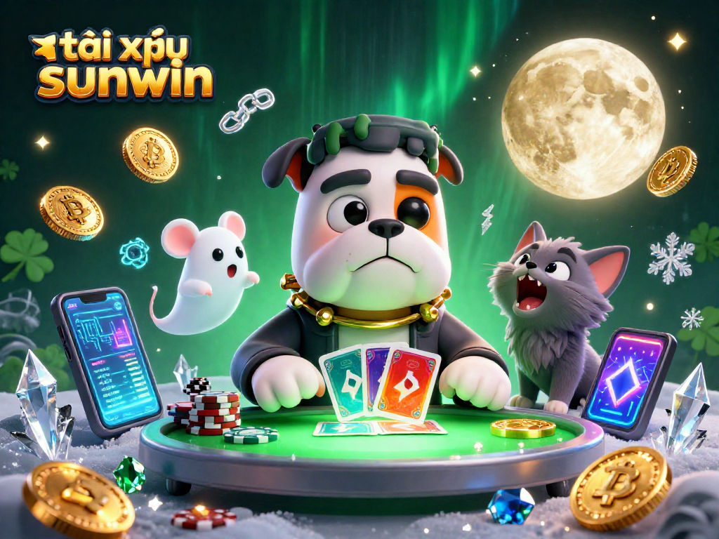 Experience the thrill of tài xỉu sunwin with a lively casino scene featuring unique characters.