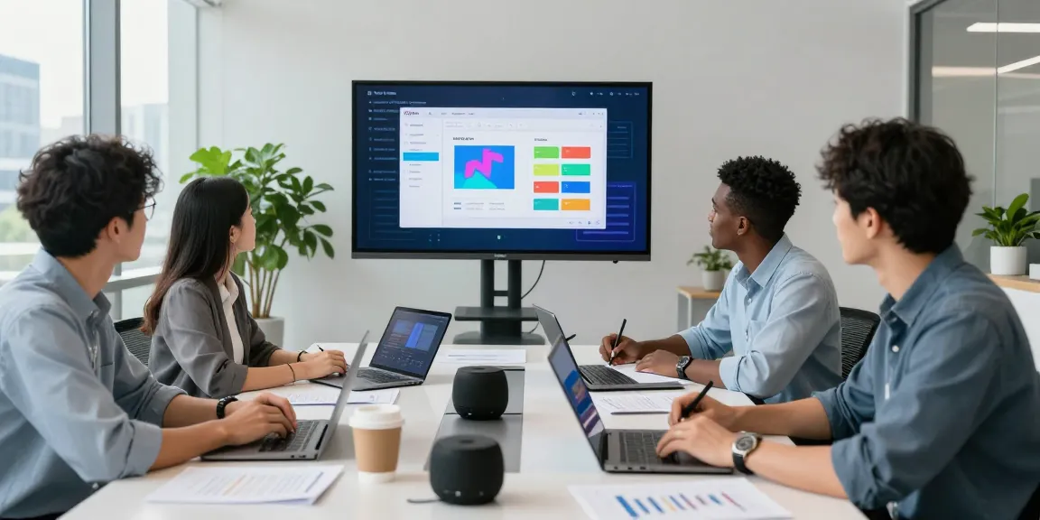 Download WPS Office for seamless collaboration in a modern workspace with professionals engaged in innovative discussions and productivity.