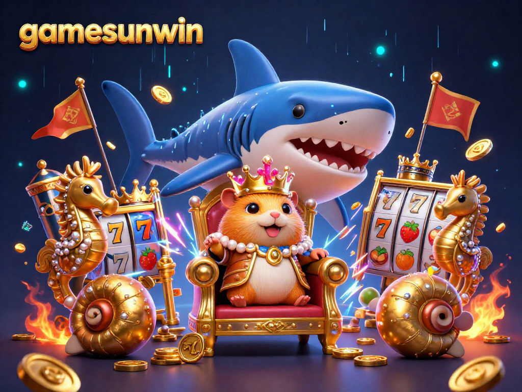 Experience exciting gaming at gamesunwin with vibrant scenes and thrilling casino elements.