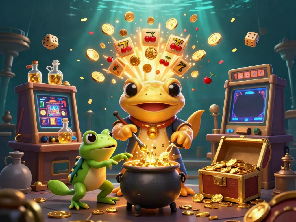 Spin to win at Kuwin with the golden salamander alchemist in a dynamic, vibrant casino environment.