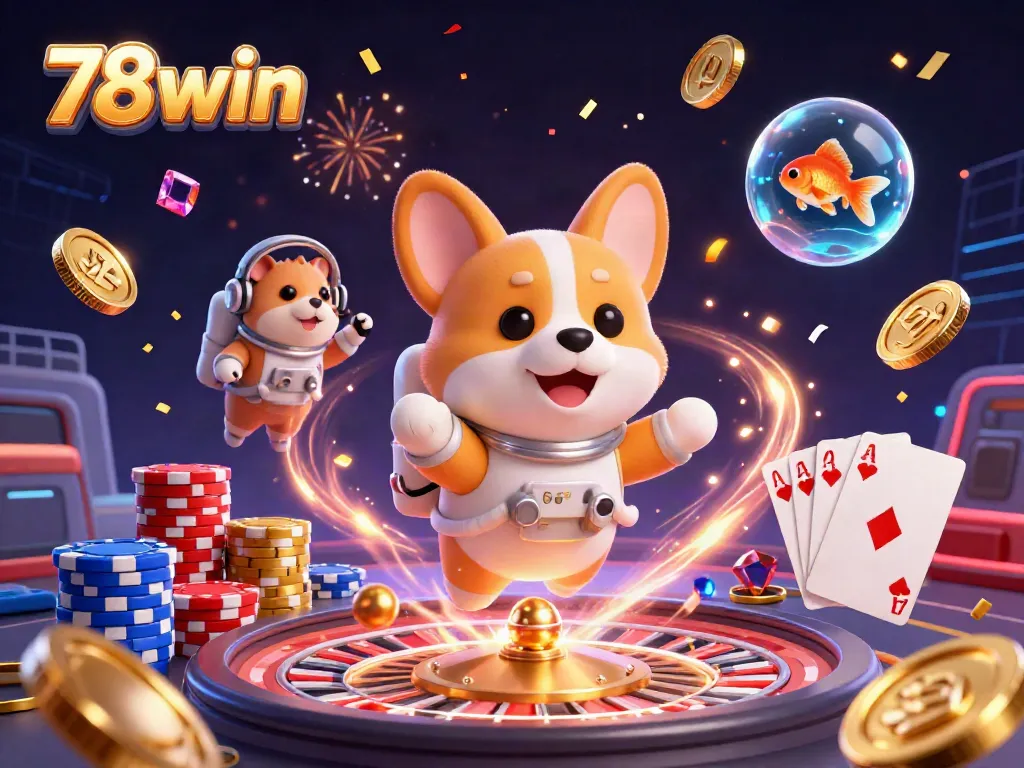 Experience thrilling gaming with 78win in a vibrant casino scene featuring dynamic characters and action.