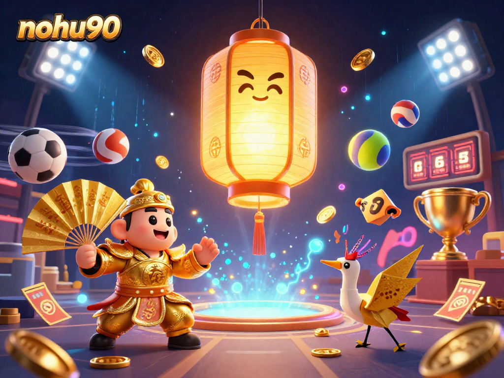 Experience exhilarating gaming moments with nohu90 in a thrilling casino scene featuring vibrant characters and dynamic sports elements.