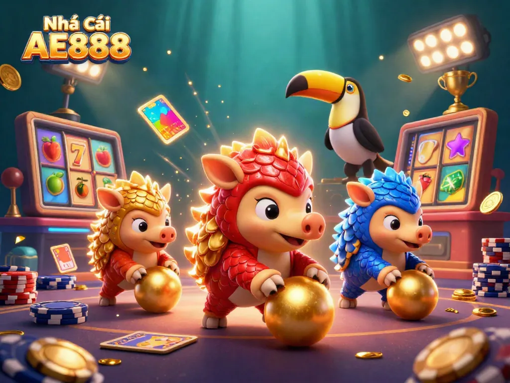 Experience thrilling gameplay at Nhà cái AE888 with rival pangolins in an exhilarating casino showdown.