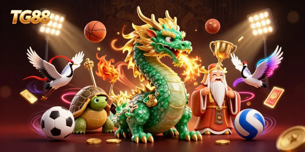 Engage in thrilling sports betting entertainment with TG88 featuring dynamic action and vibrant elements.