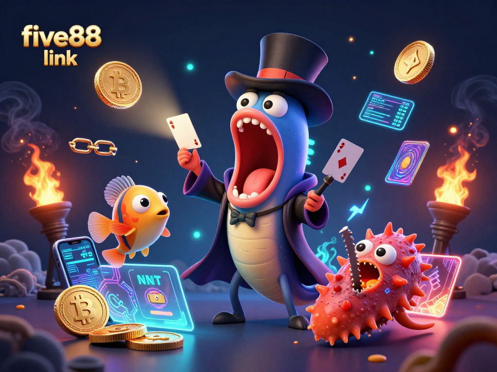 Experience the thrill of five88 link with vibrant 3D illustrations of underwater casino excitement.
