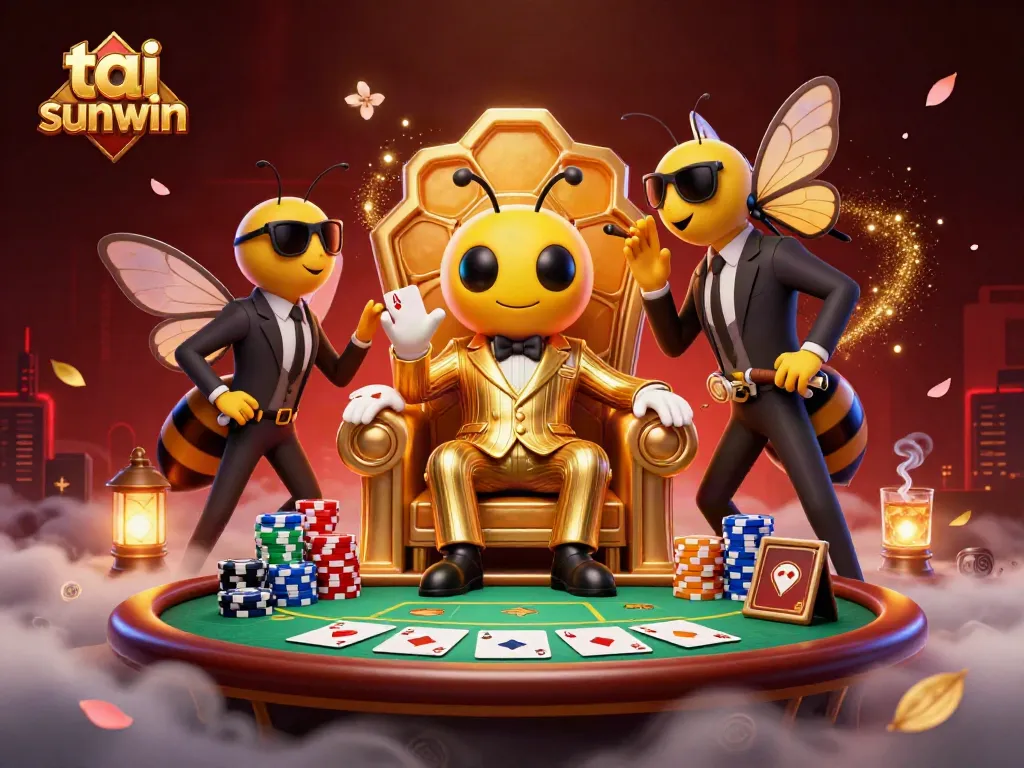 Experience the thrilling rewards of tai sunwin with a vibrant 3D casino scene featuring a mob boss and intense poker dynamics.