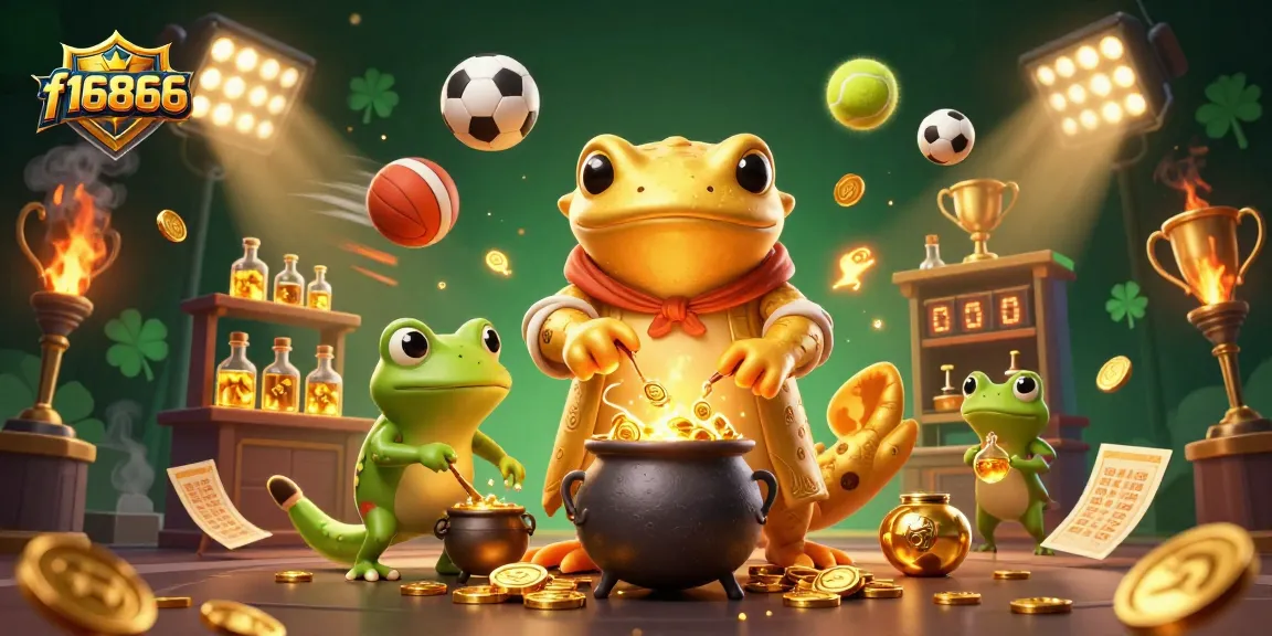 Experience the magic of f16866 as the golden salamander transforms metals into riches surrounded by vibrant casino elements.