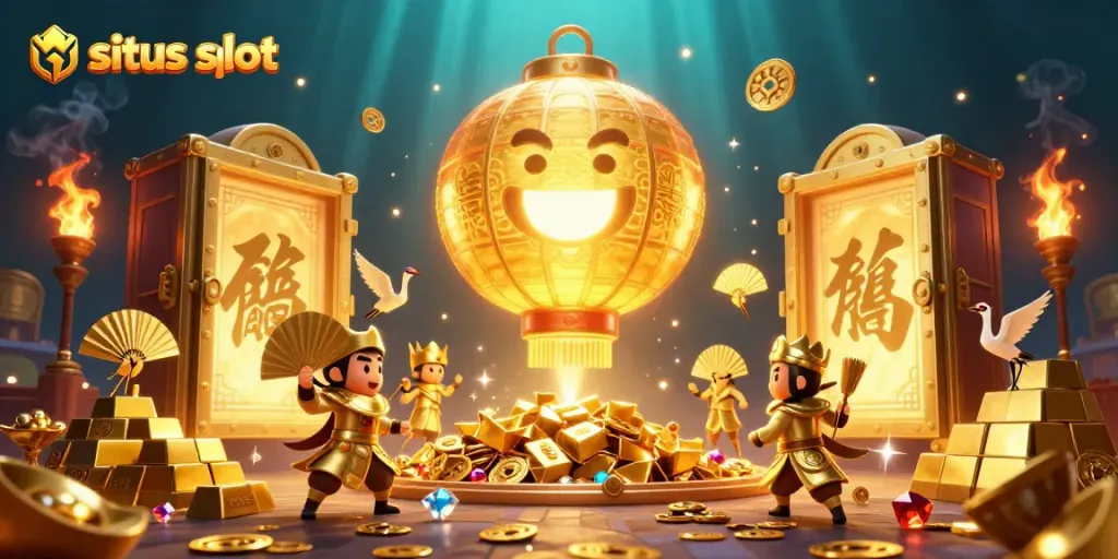Experience thrilling gameplay at situs slot with vibrant casino elements and luck symbols.