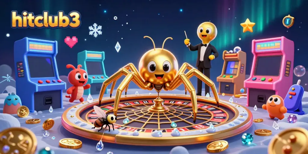 Experience thrilling gameplay at hitclub3 with a dynamic illustration of a spider croupier guiding bets.