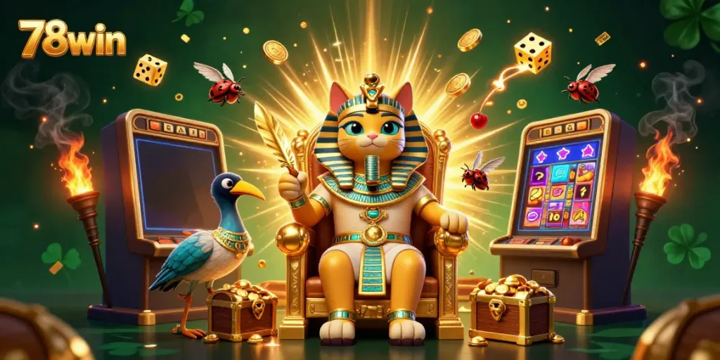 Experience thrilling gaming adventures with 78win in an exciting 3D casino scene.