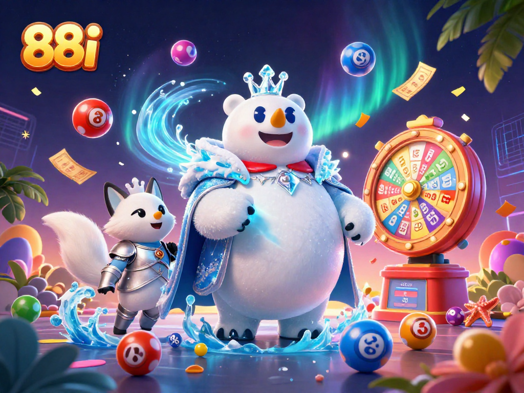 88i energizes players with vibrant lotteries and casino themes in a colorful 3D scene.