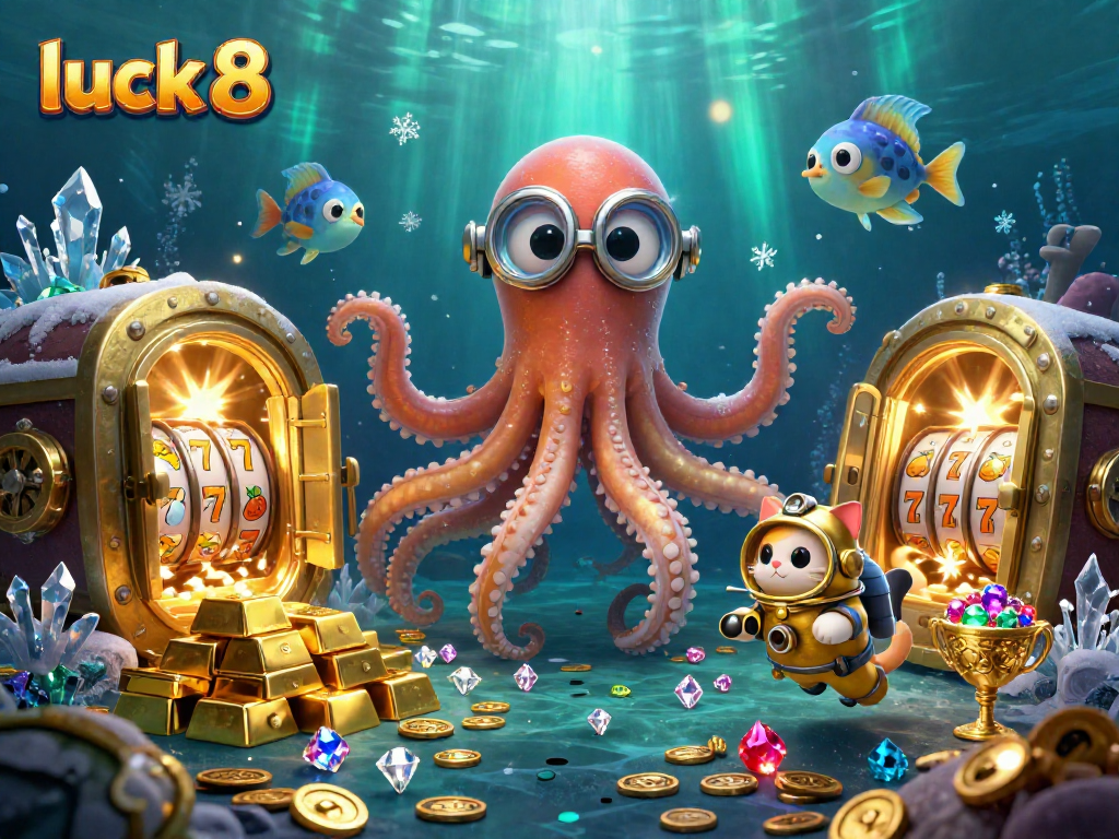 Spin the reels and win treasure with luck 8 in an underwater casino adventure!