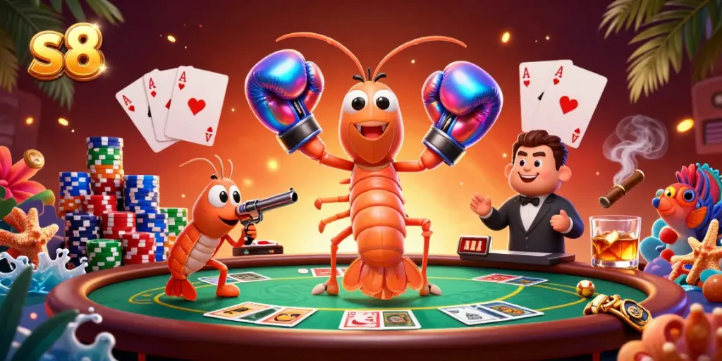 Experience the excitement of s8 casino, featuring vibrant characters and engaging poker elements.